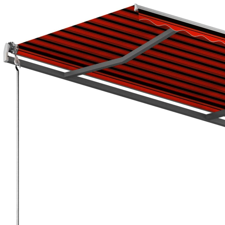 Freestanding Manual Retractable Awning 300x250 cm Orange/Brown