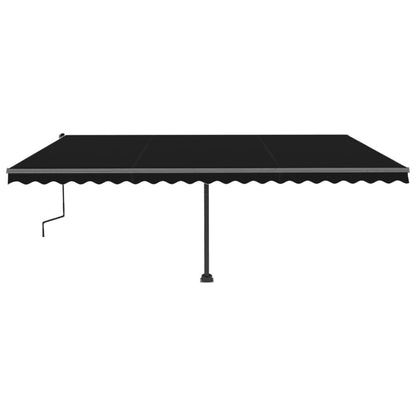 Manual Retractable Awning with LED 500x300 cm Anthracite