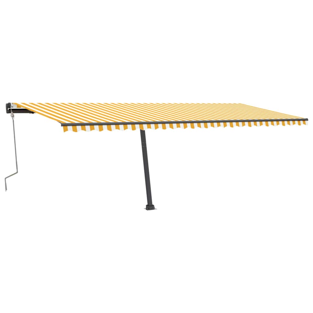 Manual Retractable Awning with LED 600x300 cm Yellow and White