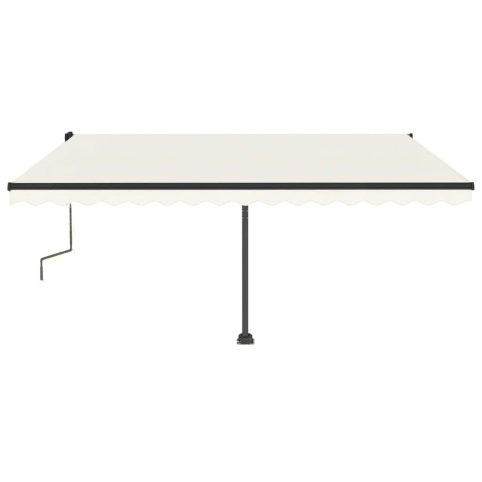 Freestanding Manual Retractable Awning 450x350 cm Cream