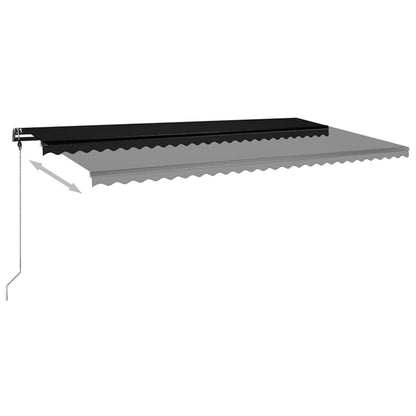 Manual Retractable Awning with LED 600x350 cm Anthracite