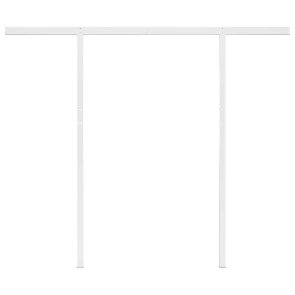 3069897 vidaXL Manual Retractable Awning with Posts 3x2,5 m Cream (313189+46833+315093)