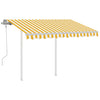 Manual Retractable Awning with Posts 3x2.5 m Yellow and White