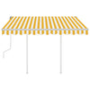 Manual Retractable Awning with Posts 3x2.5 m Yellow and White