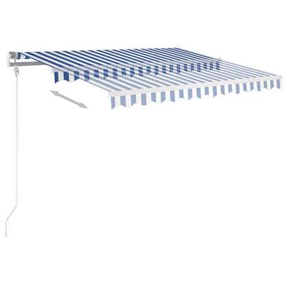 3069901 vidaXL Manual Retractable Awning with LED 3x2,5 m Blue and White (313199+46830+315093)