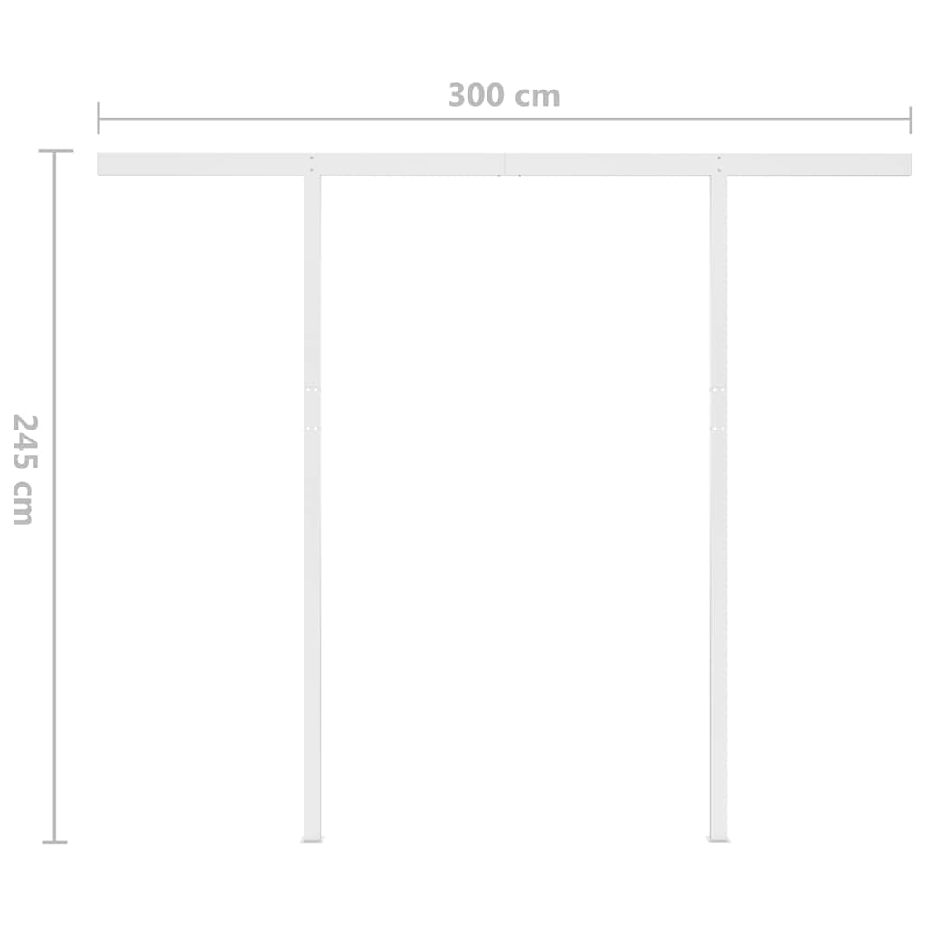 3069919 vidaXL Manual Retractable Awning with Posts 3,5x2,5 m Anthracite (313190+46848+315093)
