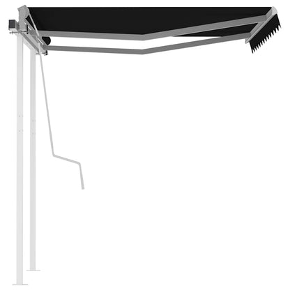 3069919 vidaXL Manual Retractable Awning with Posts 3,5x2,5 m Anthracite (313190+46848+315093)