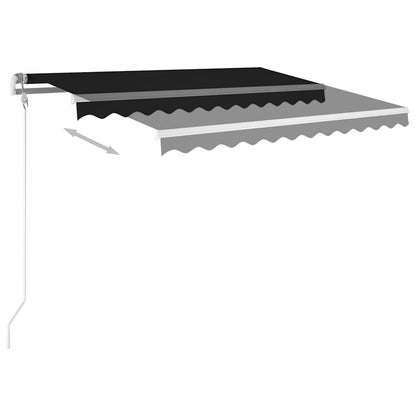 3069919 vidaXL Manual Retractable Awning with Posts 3,5x2,5 m Anthracite (313190+46848+315093)