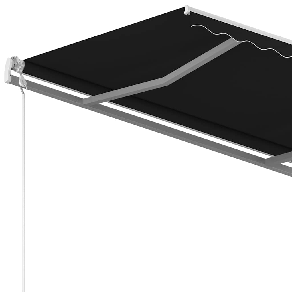 3069919 vidaXL Manual Retractable Awning with Posts 3,5x2,5 m Anthracite (313190+46848+315093)