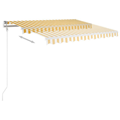 3069923 vidaXL Manual Retractable Awning with LED 3,5x2,5 m Yellow and White (313200+313174+315093)