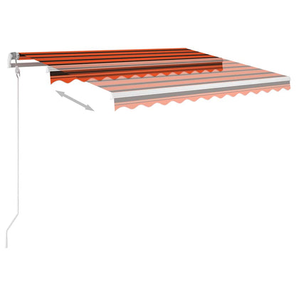 3069925 vidaXL Manual Retractable Awning with LED 3,5x2,5 m Orange and Brown (313200+46860+315093)