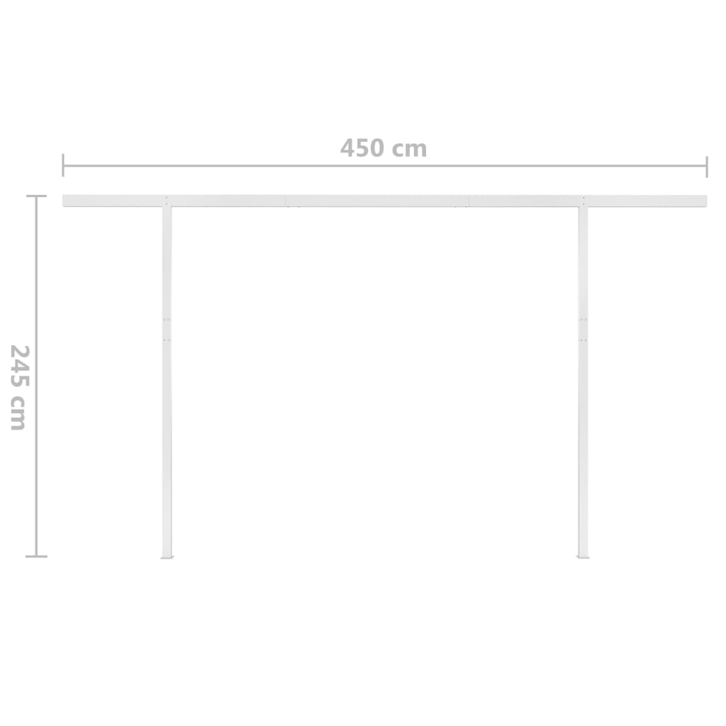 Manual Retractable Awning with LED 5x3 m Cream