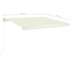Manual Retractable Awning with LED 4x3.5 m Cream