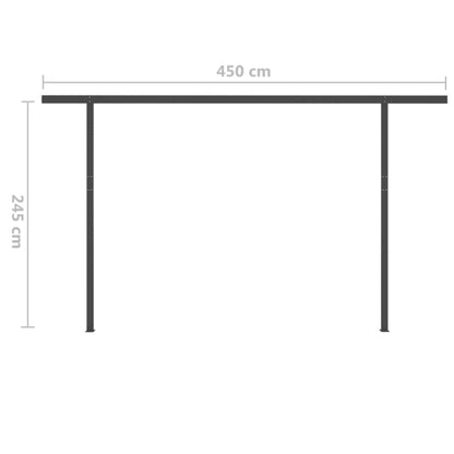 Manual Retractable Awning with LED 5x3 m Cream