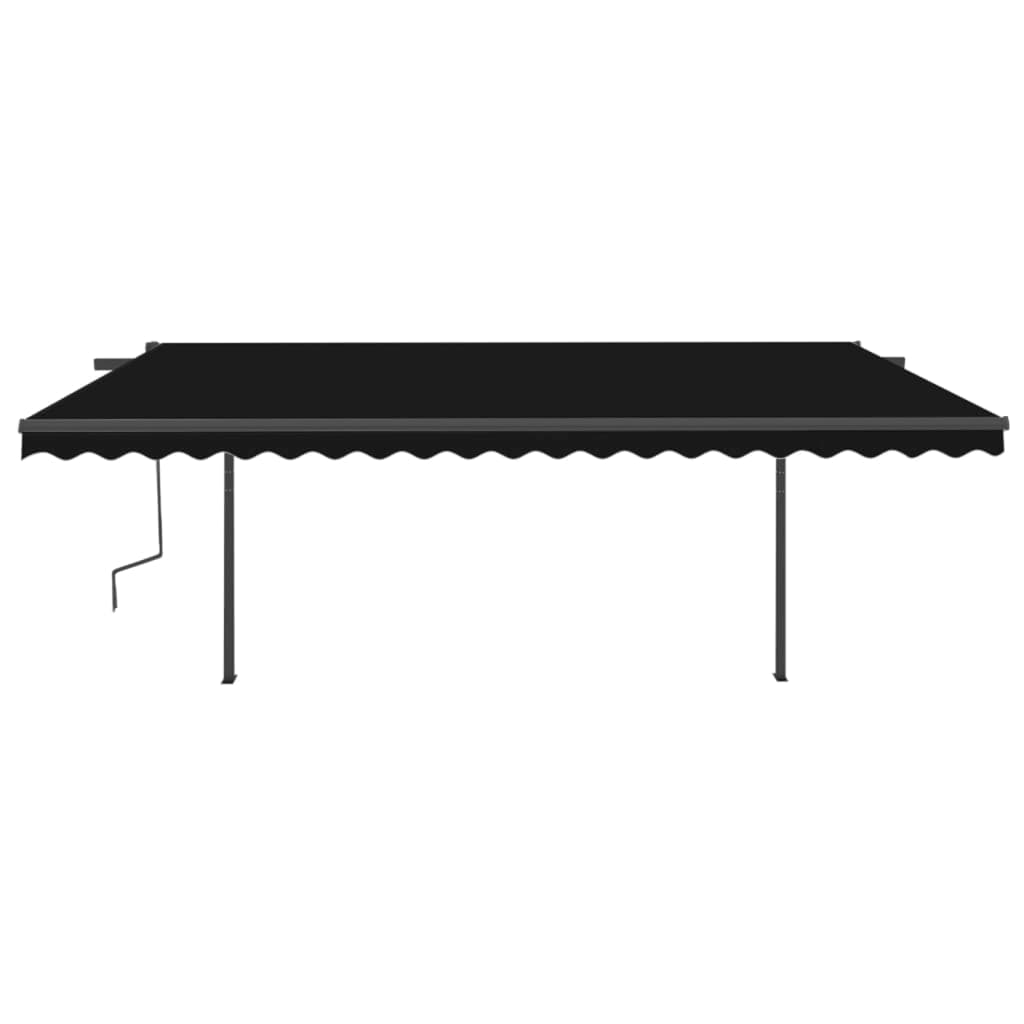 Manual Retractable Awning with LED 5x3 m Anthracite