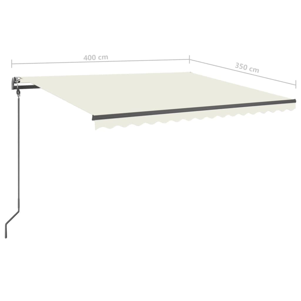 Manual Retractable Awning with LED 4x3.5 m Cream