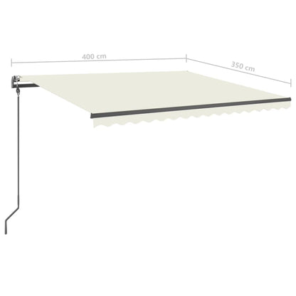 Manual Retractable Awning with LED 4x3.5 m Cream