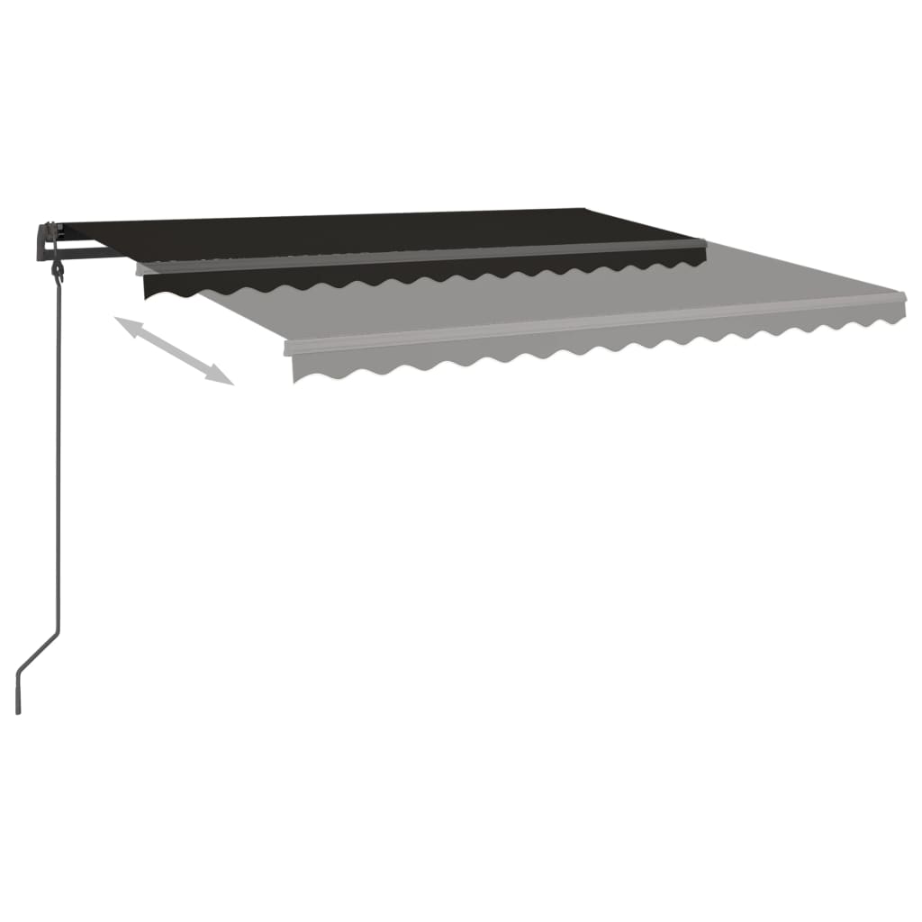 Manual Retractable Awning with LED 5x3.5 m Anthracite