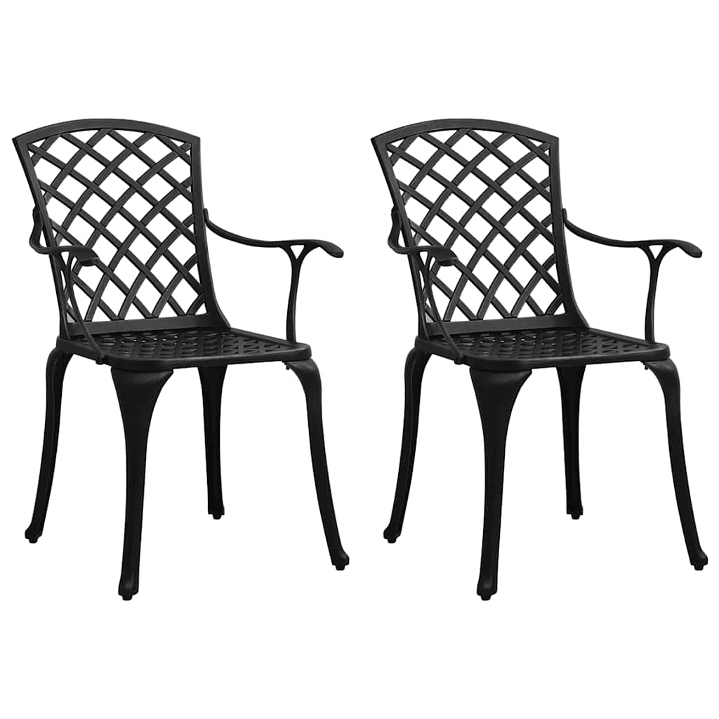 3 Piece Bistro Set Cast Aluminum Black