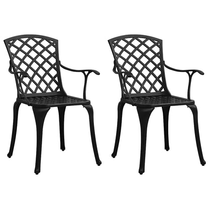 3 Piece Bistro Set Cast Aluminum Black