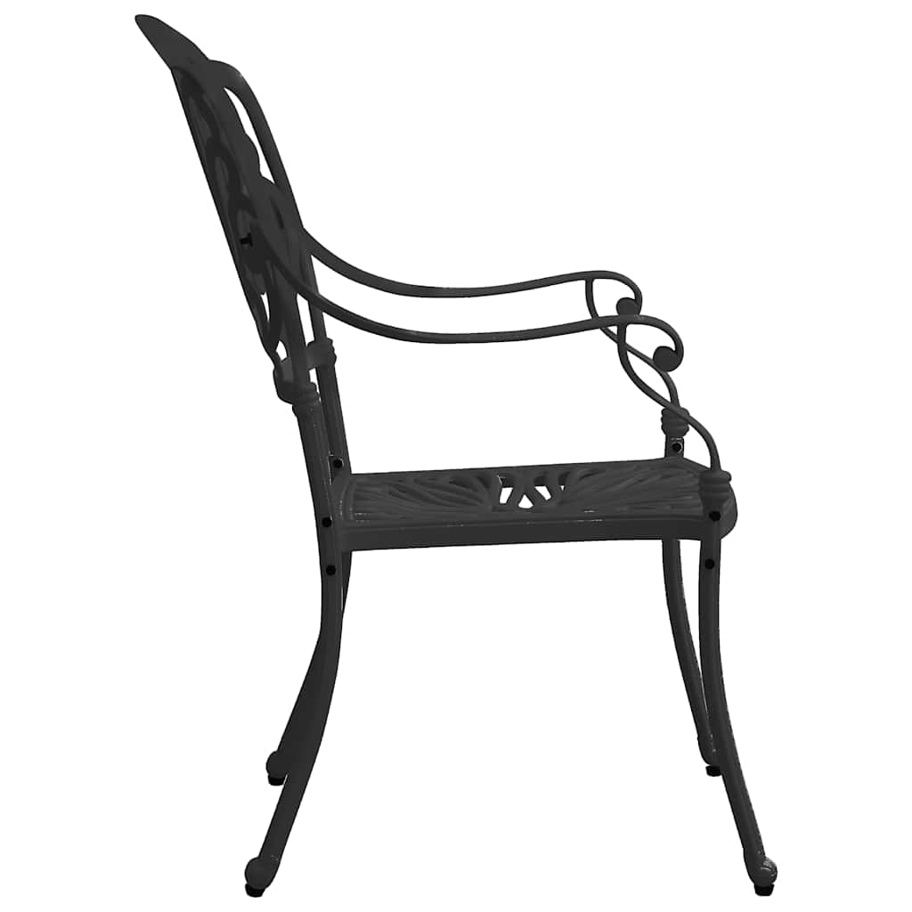 3 Piece Bistro Set Cast Aluminum Black