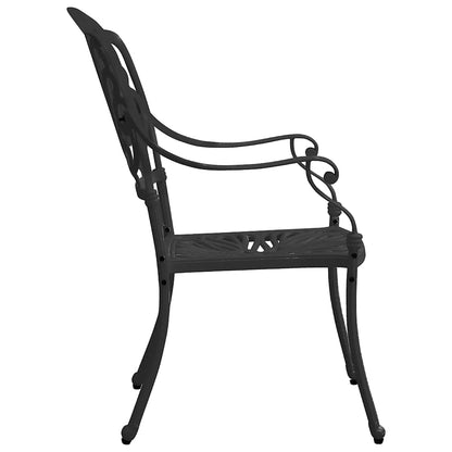 3 Piece Bistro Set Cast Aluminum Black