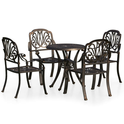 5 Piece Bistro Set Cast Aluminium Bronze