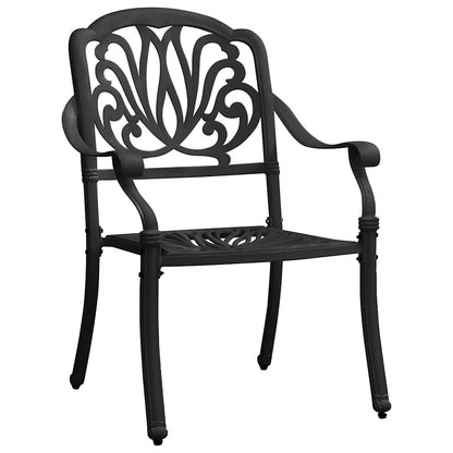 Bistro Set | Black | Cast aluminium | 1 Table, 4 Chairs | Durable