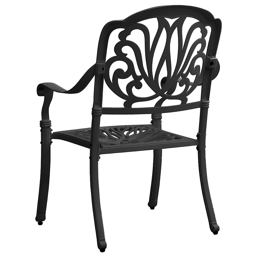 Bistro Set | Black | Cast aluminium | 1 Table, 4 Chairs | Durable