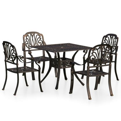 5 Piece Bistro Set Cast Aluminium Bronze