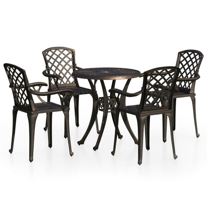 5 Piece Bistro Set Cast Aluminum Bronze