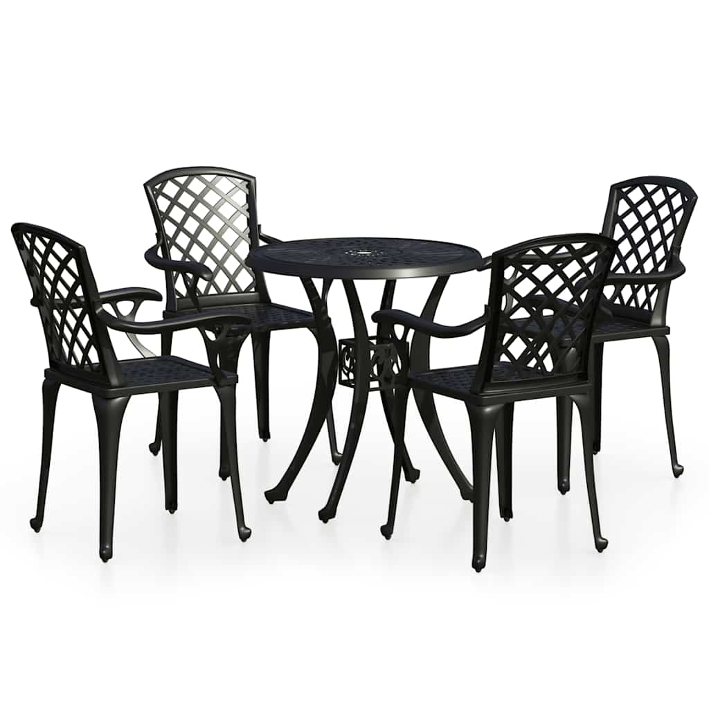 Bistro Set | Black | Cast aluminium | Medium | Decorative Inlays