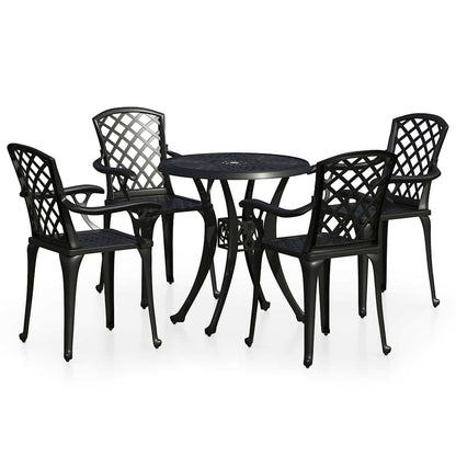 Bistro Set | Black | Cast aluminium | Medium | Decorative Inlays