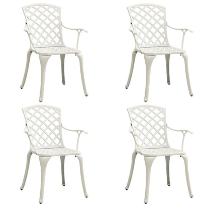 5 Piece Bistro Set Cast Aluminium White
