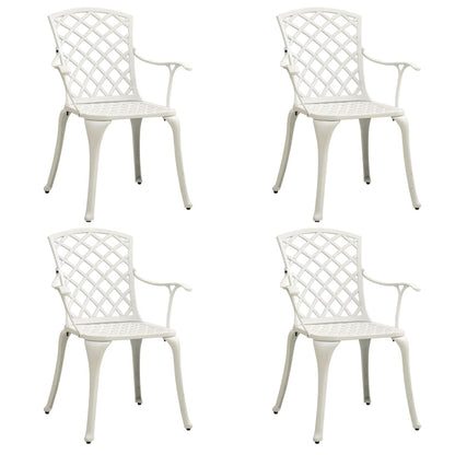 5 Piece Bistro Set Cast Aluminium White