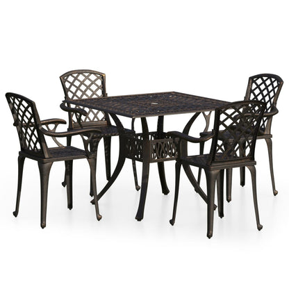 5 Piece Bistro Set Cast Aluminum Bronze