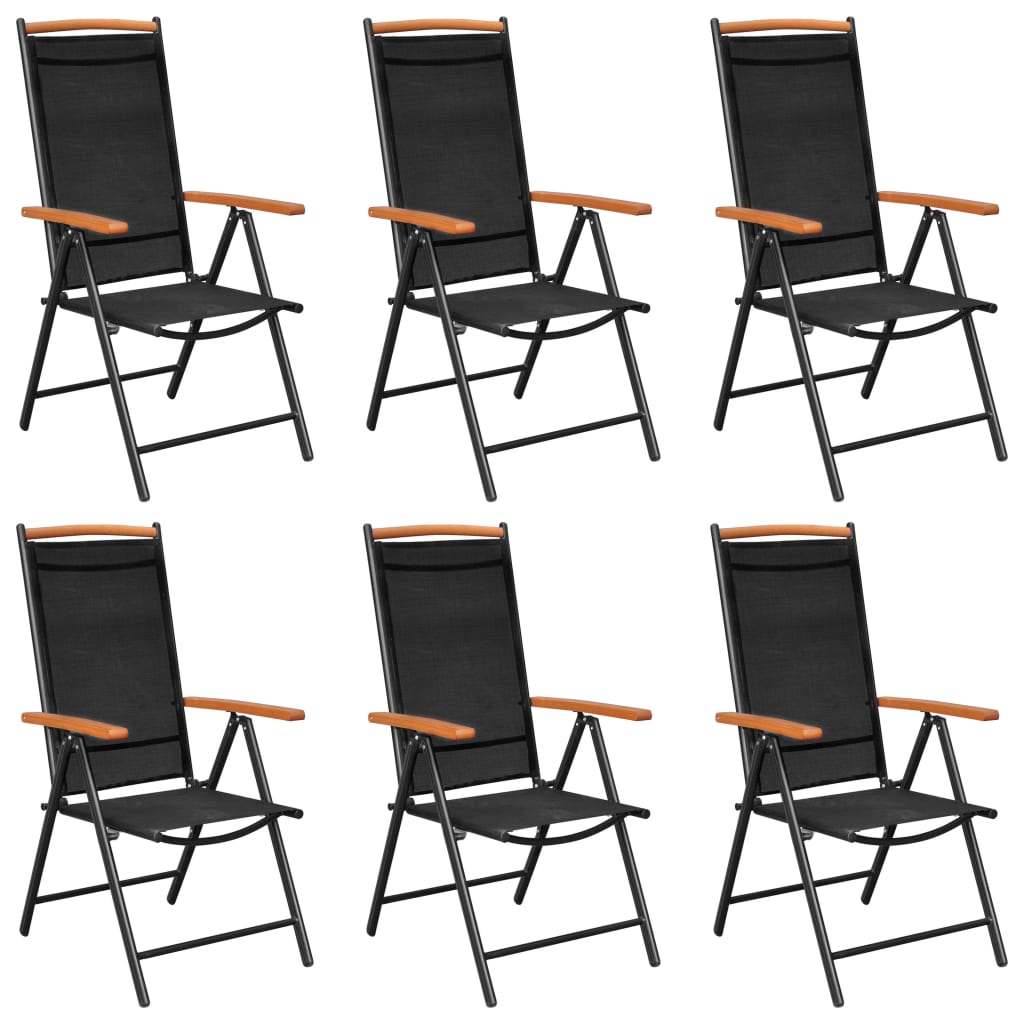 Dining Set | Black | Powder-coated aluminium, Textilene, WPC | Medium
