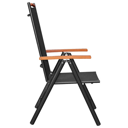 Dining Set | Black | Powder-coated aluminium, Textilene, WPC | Medium