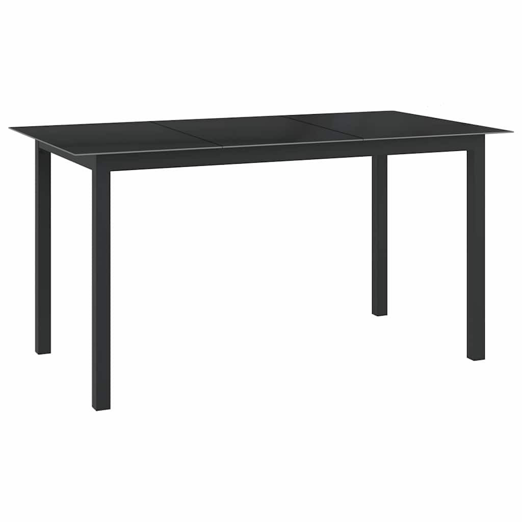 Dining Set | Black | Powder-coated aluminium, Textilene, Glass | Medium