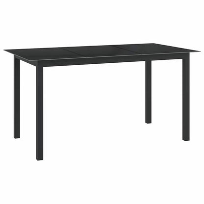 Dining Set | Black | Powder-coated aluminium, Textilene, Glass | Medium