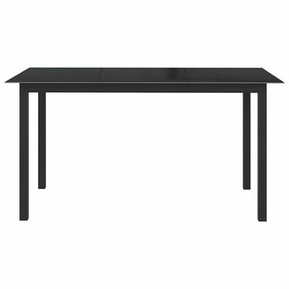 Dining Set | Black | Powder-coated aluminium, Textilene, Glass | Medium