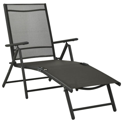 Garden Lounge Set | Black and Anthracite | Aluminium, Textilene | Medium