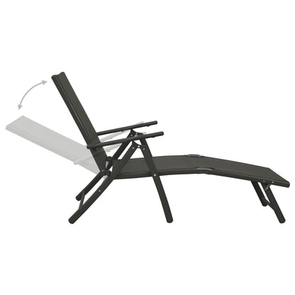 Garden Lounge Set | Black and Anthracite | Aluminium, Textilene | Medium