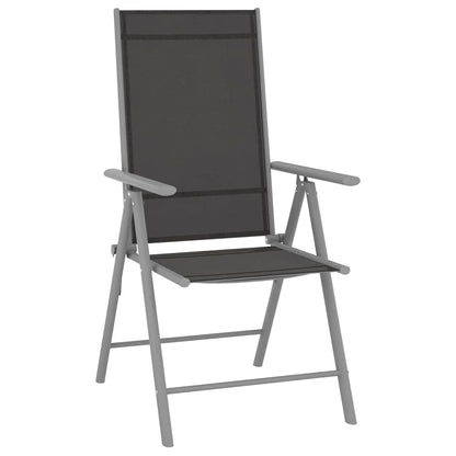 Garden Lounge Set | Black and Silver | Aluminium, Textilene | Medium