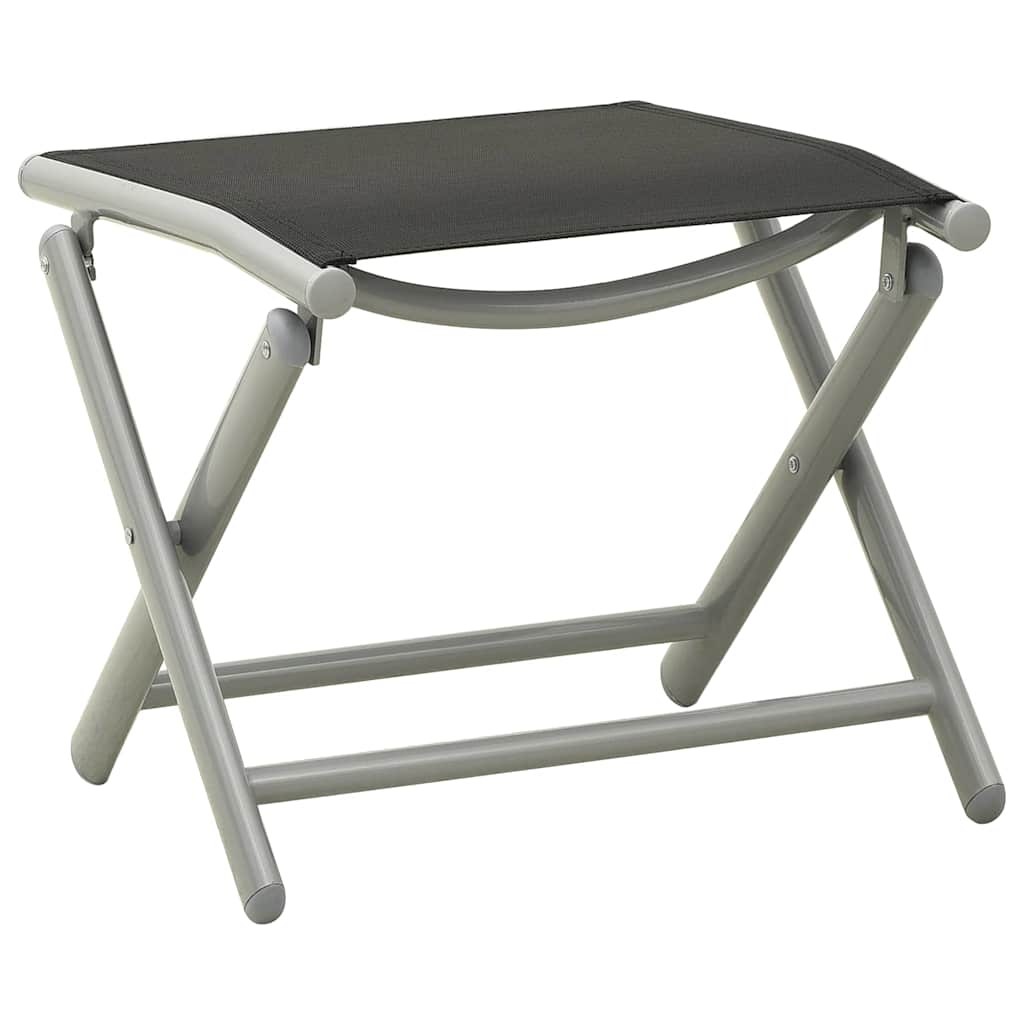 Garden Lounge Set | Black and Silver | Aluminium, Textilene | Medium
