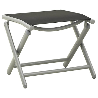 Garden Lounge Set | Black and Silver | Aluminium, Textilene | Medium