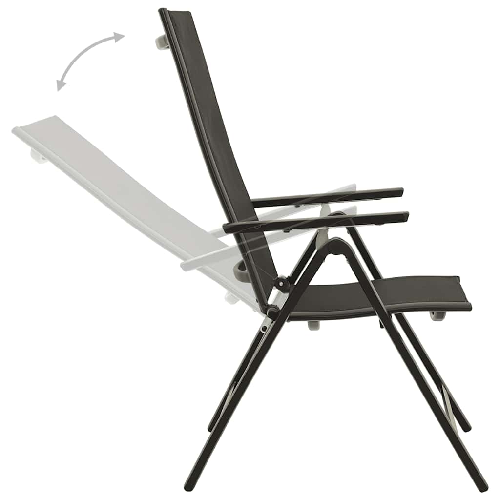 Bistro Set | Black and Anthracite | Aluminium | 5 Piece Set