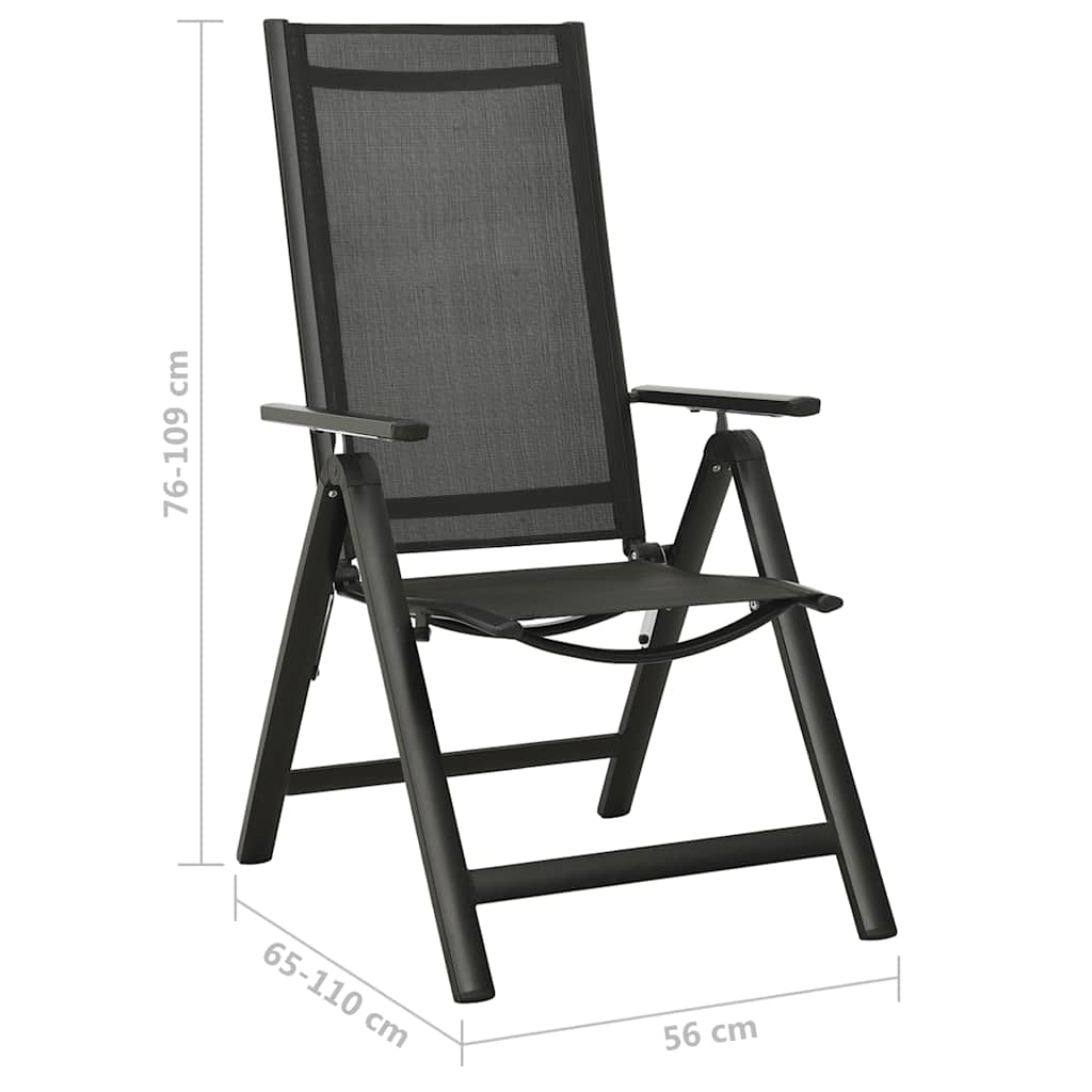 Bistro Set | Black and Anthracite | Aluminium | 5 Piece Set