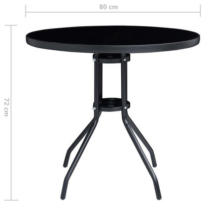 Bistro Set | Black and Anthracite | Aluminium | 5 Piece Set