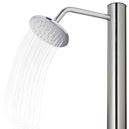Garden Shower with Brown Base 220 cm Stainless Steel